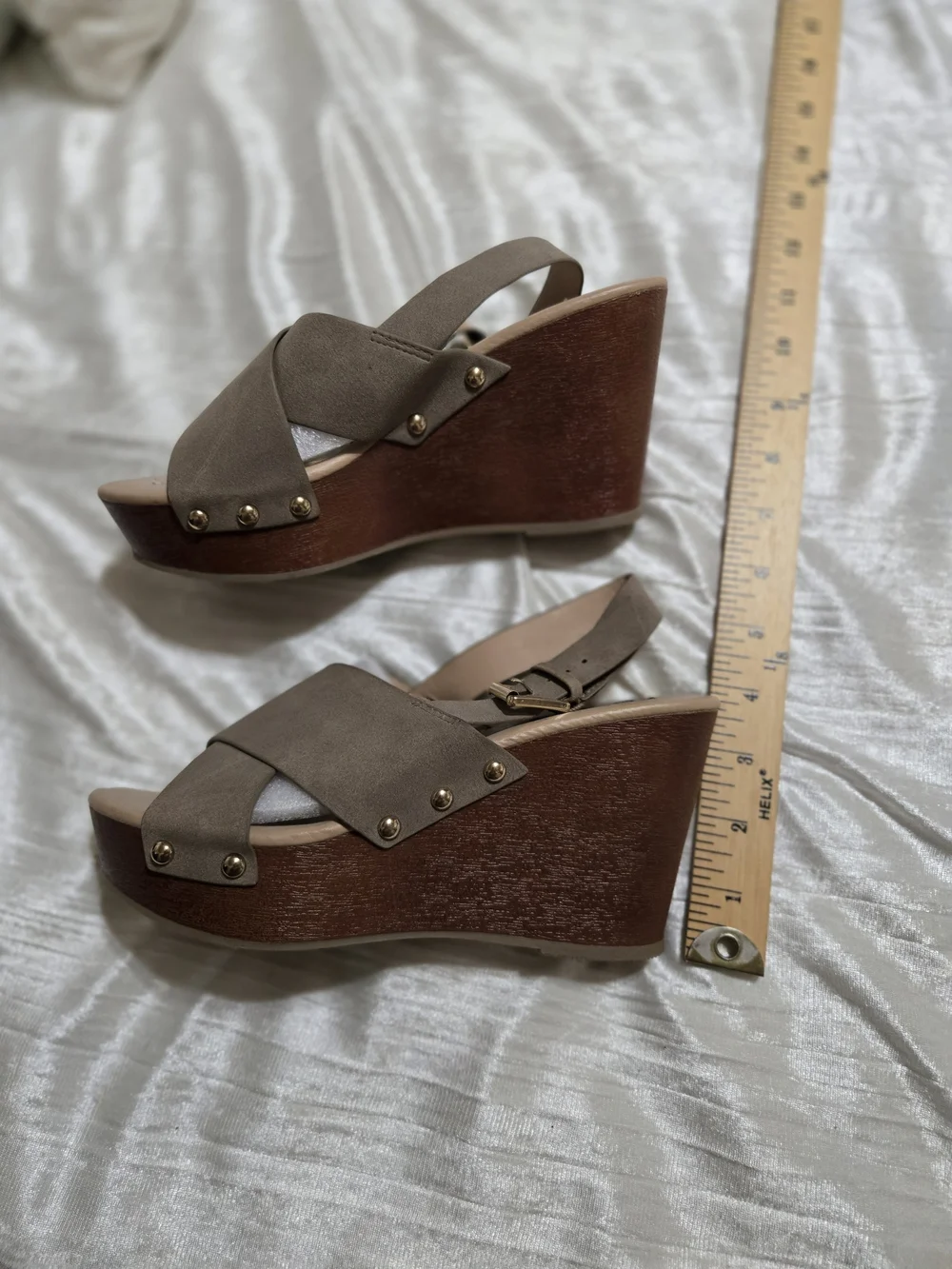 Wedge Slide Sandals in Taupe By Parker & Sky Size 8 NWOB!